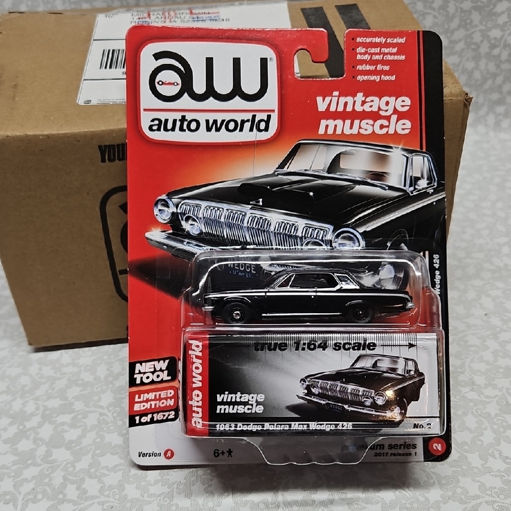 auto world Black 1963 Dodge Polara Max Wedge 426 Premium Die Cast Car